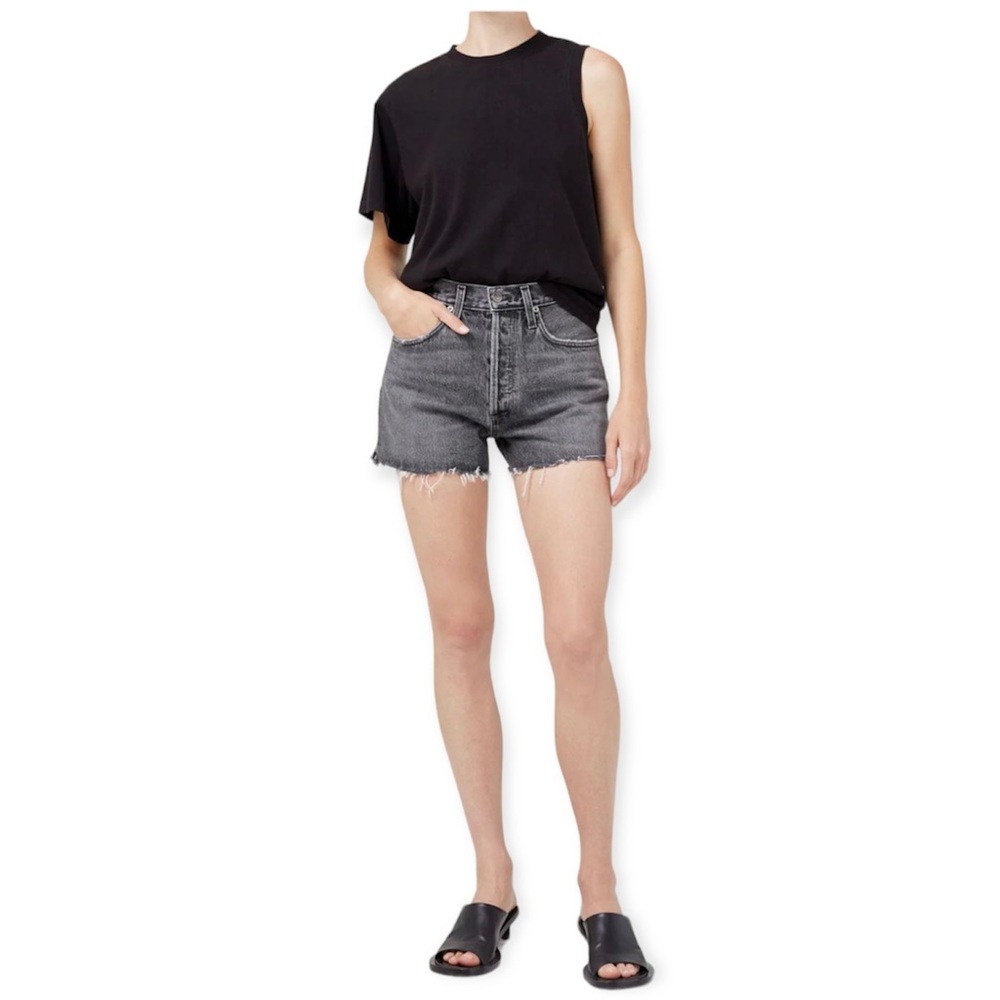 Agolde Dee Grey Jean Short Moxy - Picture 1 of 13